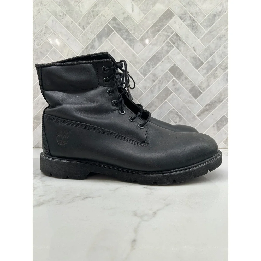 Timberland Premium 6 Inch Waterproof Boots Men's 10.5‎ Black Leather Lace Up